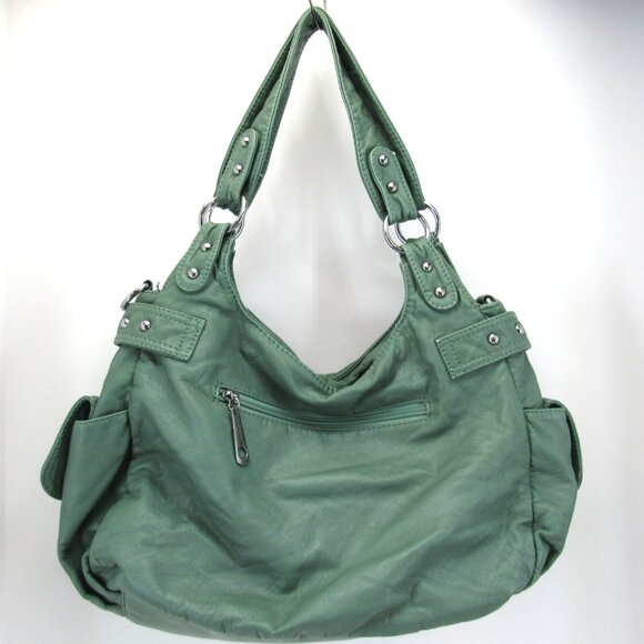 Scarleton Los Angeles Women's Faux Leather Mint Green Many Pockets Shoulder Bag - Picture 5 of 11